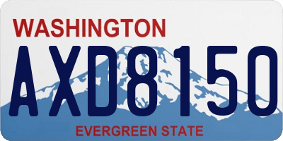 WA license plate AXD8150