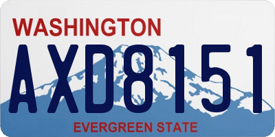 WA license plate AXD8151