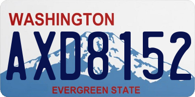 WA license plate AXD8152