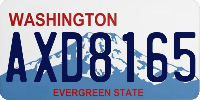 WA license plate AXD8165