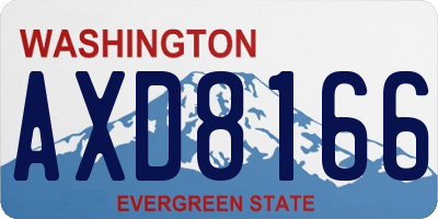 WA license plate AXD8166