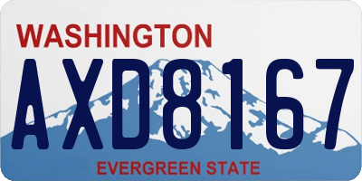 WA license plate AXD8167