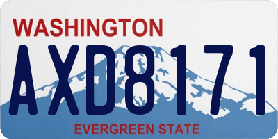 WA license plate AXD8171