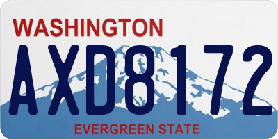WA license plate AXD8172