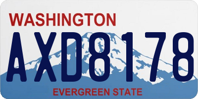 WA license plate AXD8178