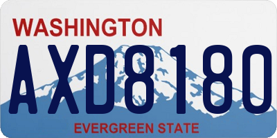WA license plate AXD8180
