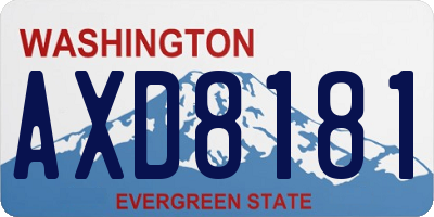 WA license plate AXD8181