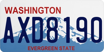 WA license plate AXD8190