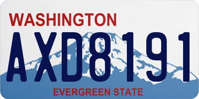 WA license plate AXD8191