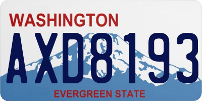 WA license plate AXD8193