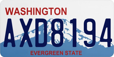 WA license plate AXD8194