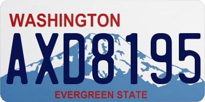 WA license plate AXD8195