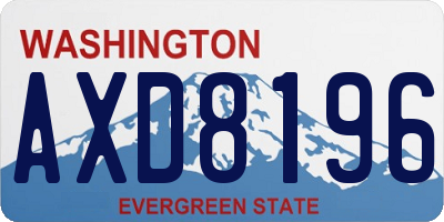 WA license plate AXD8196