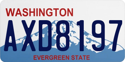 WA license plate AXD8197