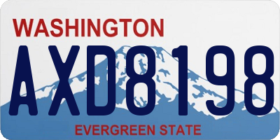 WA license plate AXD8198