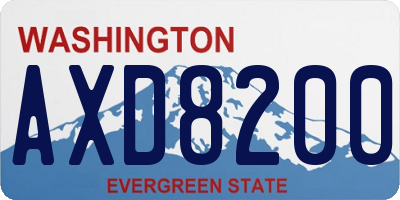 WA license plate AXD8200