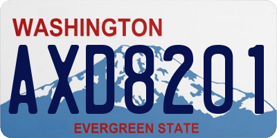 WA license plate AXD8201