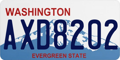WA license plate AXD8202
