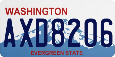 WA license plate AXD8206