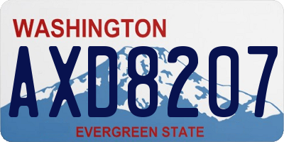 WA license plate AXD8207