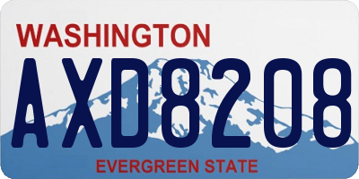WA license plate AXD8208