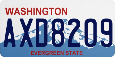 WA license plate AXD8209