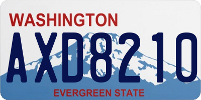 WA license plate AXD8210