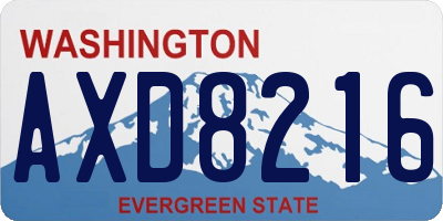 WA license plate AXD8216