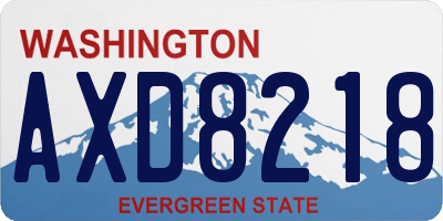 WA license plate AXD8218