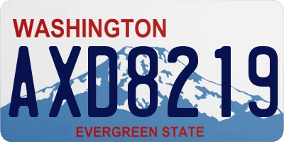 WA license plate AXD8219