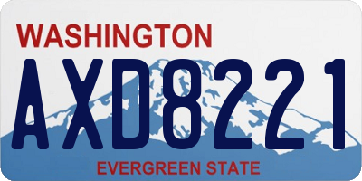 WA license plate AXD8221