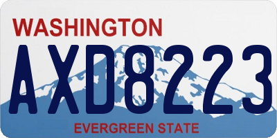 WA license plate AXD8223