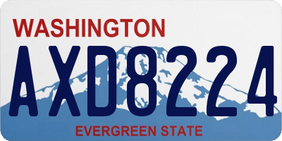 WA license plate AXD8224