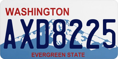 WA license plate AXD8225