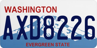 WA license plate AXD8226