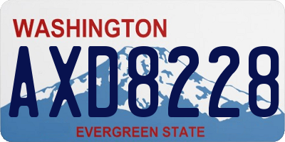 WA license plate AXD8228