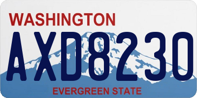 WA license plate AXD8230