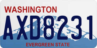 WA license plate AXD8231