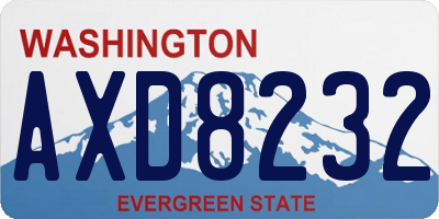 WA license plate AXD8232