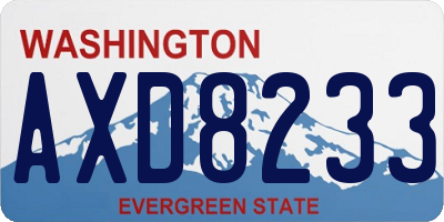 WA license plate AXD8233
