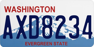 WA license plate AXD8234