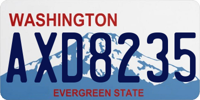 WA license plate AXD8235