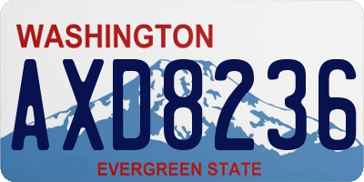 WA license plate AXD8236