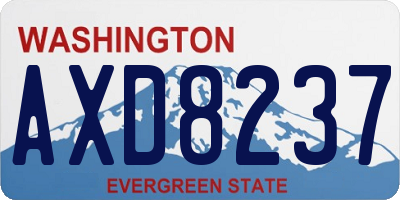 WA license plate AXD8237