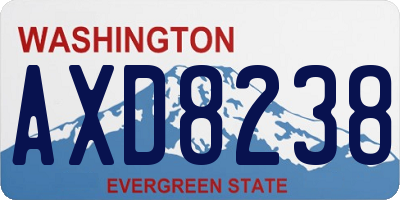 WA license plate AXD8238