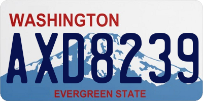 WA license plate AXD8239