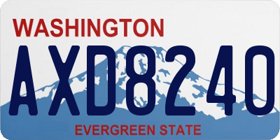 WA license plate AXD8240