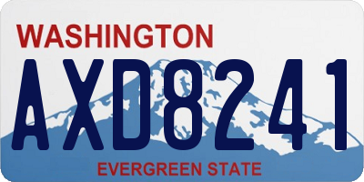 WA license plate AXD8241