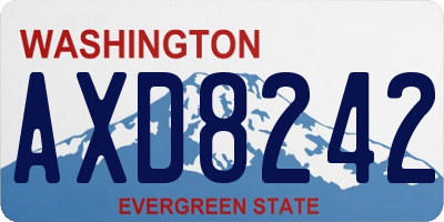 WA license plate AXD8242