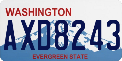 WA license plate AXD8243